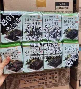 Rong lá kim oliu ăn liền Hàn Quốc bịch 16 gói 4g date  T9/2024