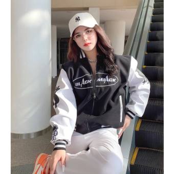 Áo Khoác Varsity Nỉ Dạ, tay Da BLACKMIACK Varsity Jacket BM1