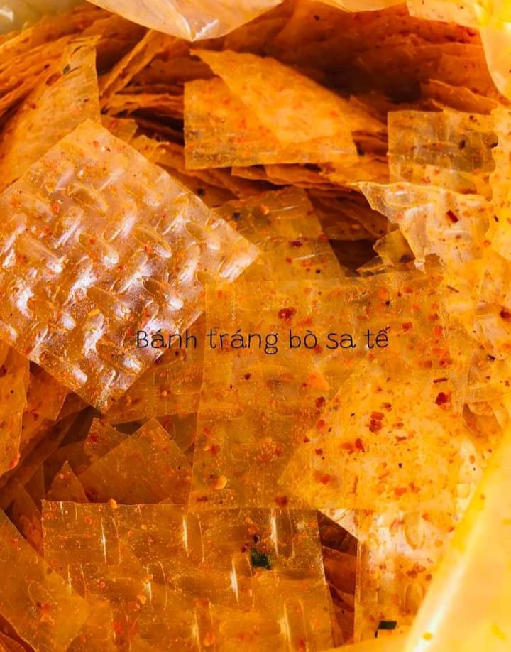 Bánh tráng vuông trộn sate khô bò Tây Ninh combo 10 bịt 50gr