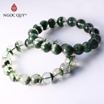 Vòng tay đá thạc anh ưu linh xanh rêu - Ngọc Quý