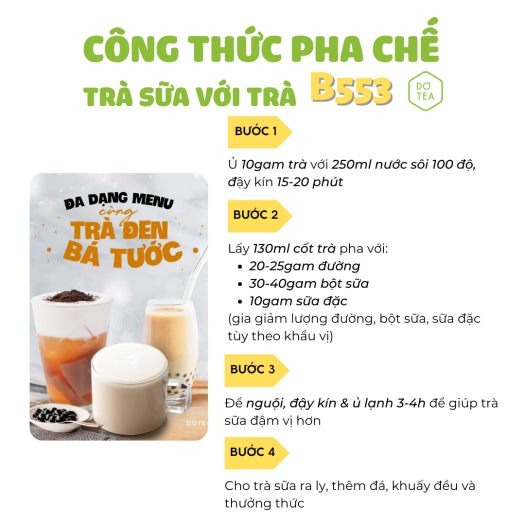 Hồng trà pha chế trà sữa - Gói 100gam trà đen truyền thống B552 Dotea - Chát đặc, hậu ngọt (HỎA TỐC)