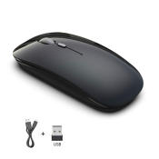 Rechargeable Wireless Mouse - Ultra-Thin Silent Office Notebook Mouse