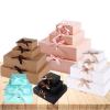 Clamshell Brown/white w/ribbon cardboard pastry gift box bowknot box combination packaging box