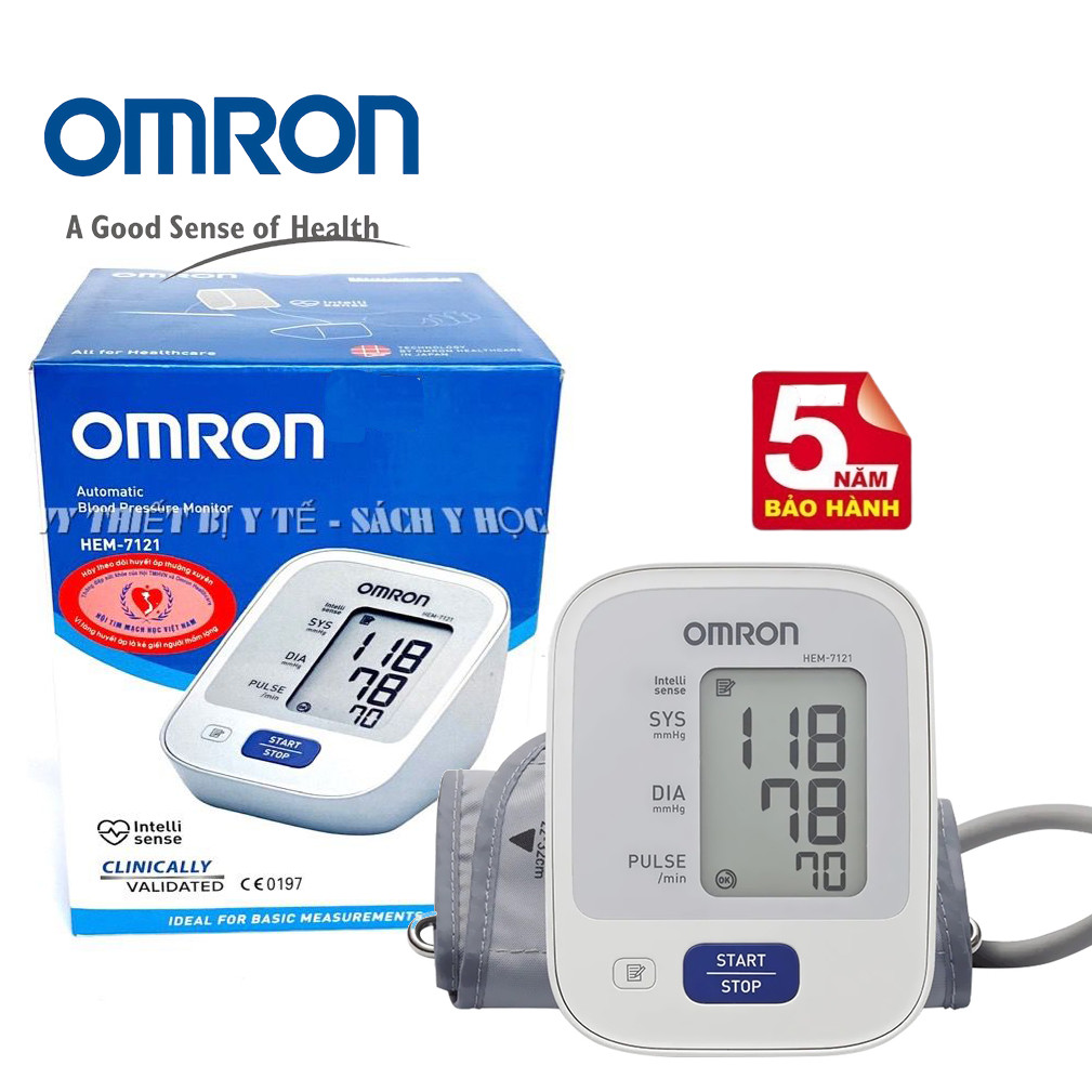Máy đo huyết áp bắp tay omron hem 7121 tiêu chuẩn, đo huyết áp bắp tay chính xác, thoải mái với công nghệ intellisense tiên tiến, máy đo huyết áp bắp tay tự động omron hem 7127 dễ dùng nhất