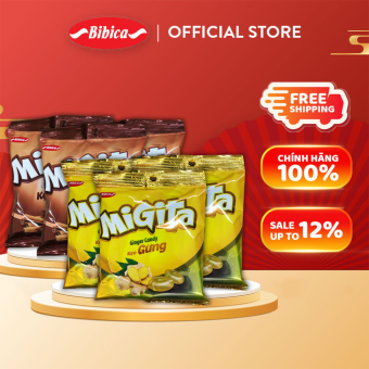 Combo Mix 6 Kẹo Cứng Migita Gừng và Quế Bibica 70g
