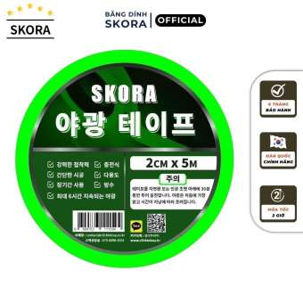 Băng keo dạ quang băng dính dạ quang SKORA kích thước 2cm x 15m phát sáng trong đêm thương hiệu Hàn Quốc nhập khẩu bảo hành 6 tháng
