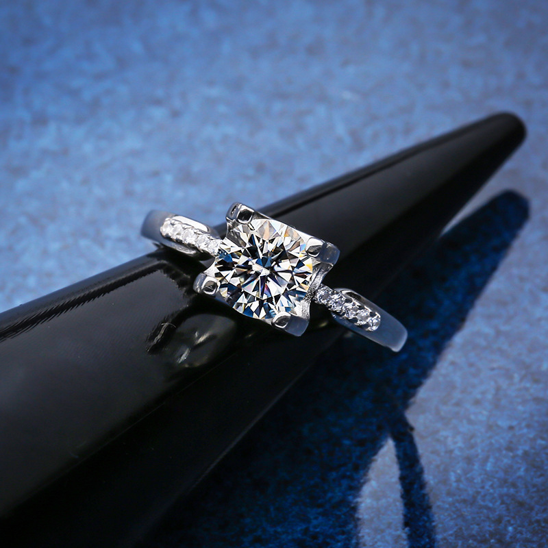 DMY Jewelry Wedding Ring 18k Pure Gold Pawnable Moissanite Ring Real Stering Silver 925 Engagement Ring For Women 18k Pawnable Rings Aesthetic Moissanite Ring 18k Gold Proposal Ring With Box  Pawnable 18k