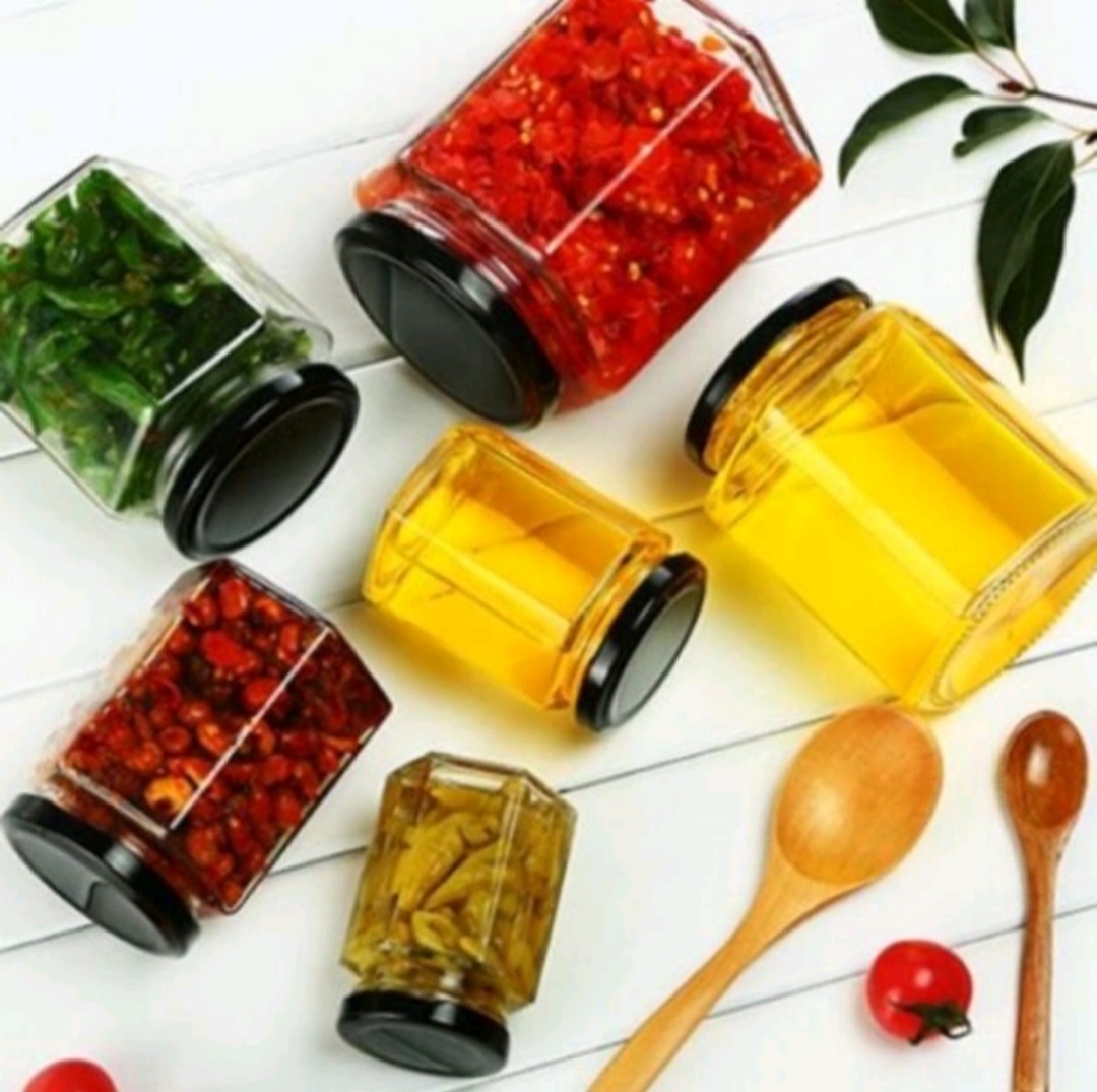 Combo 12 hủ thủy tinh Lục giác 280ml nắp thiếc