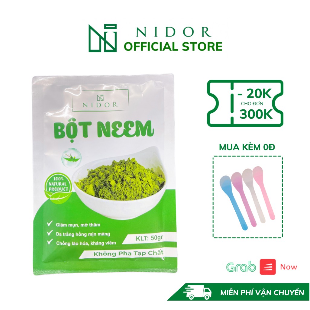 Bột lá neem ấn độ 50g - da sáng mịn, giảm mụn mờ thâm