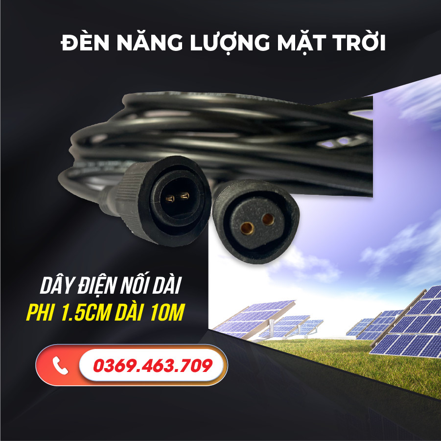 Dây nối đèn năng lượng mặt trời . dây nối . dây to 1,5cm , dây dài 10m