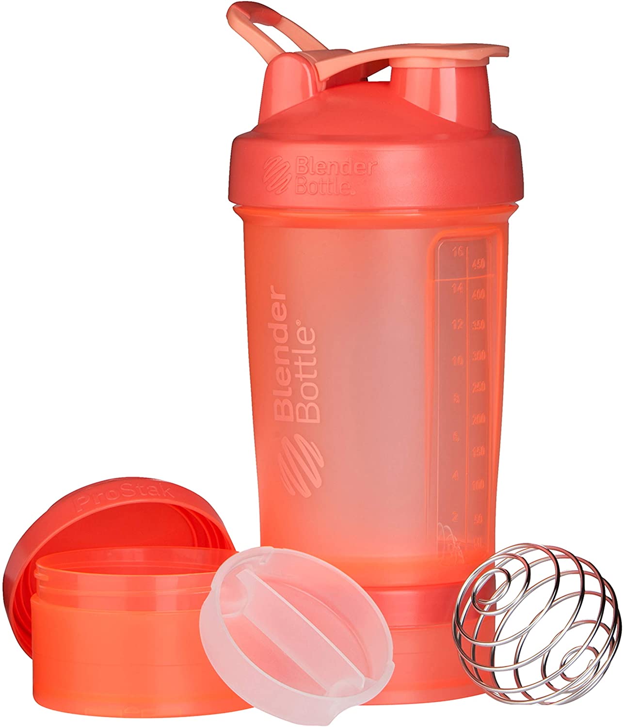 BlenderBottle ProStak 22 oz Blue Cyan Shaker Cup with 2 Attachable