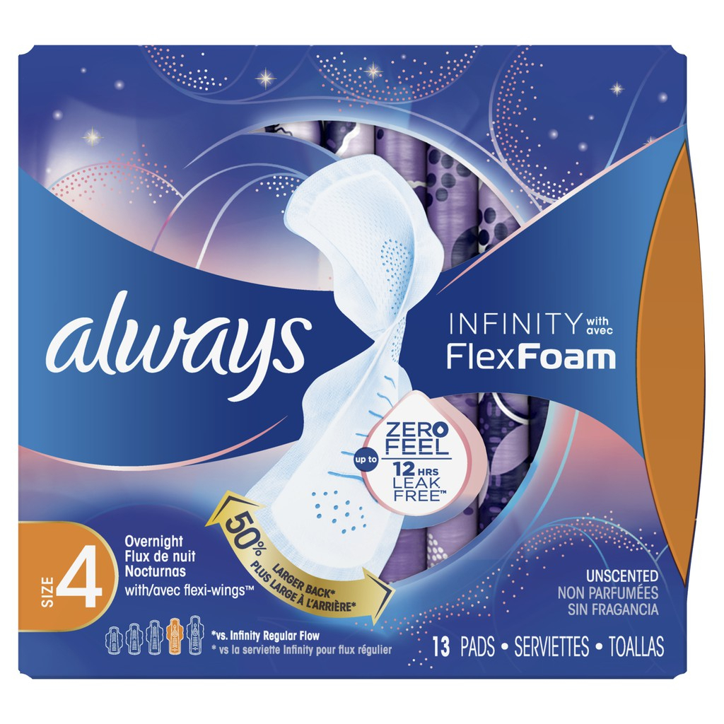 Infinity Flex Foam with Flexi-Wings, Size 2, Heavy Flow, Unscented