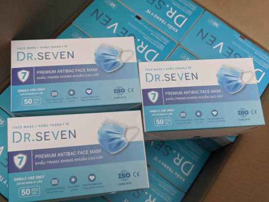 KHẨU TRANG Y TẾ 4 LỚP CAO CẤP DR.SEVEN 50C / HỘP NGĂN VI KHUẨN NGĂN BỤI