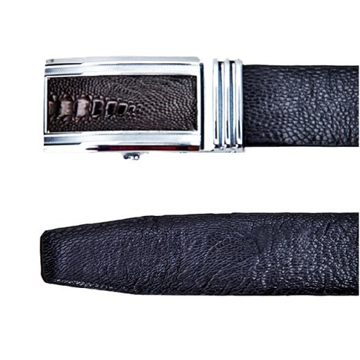 HK4417 - Dây nịt nam da đà điểu 4P màu đen