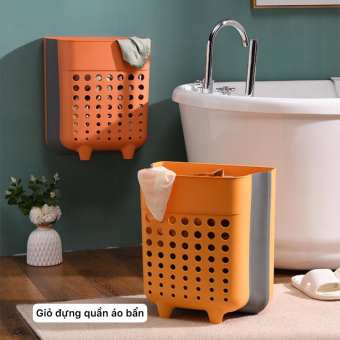Giỏ nhựa đựng đồ giặt treo tường , giỏ đựng quần áo bẩn