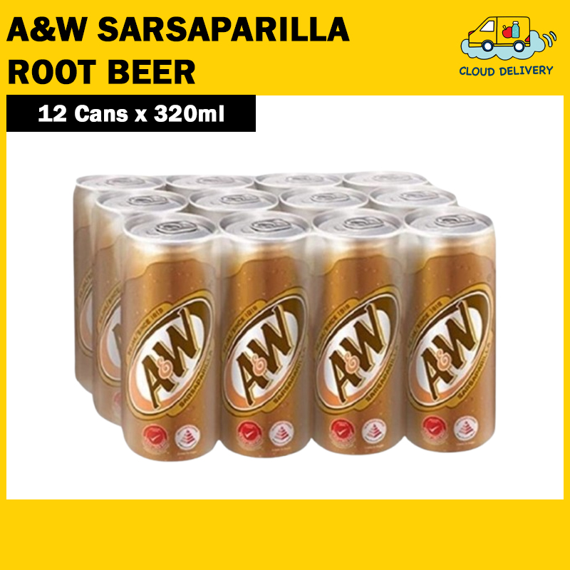 A&W Root Beer Zero Sugar 320Ml Cans - Classic American Soft Drink