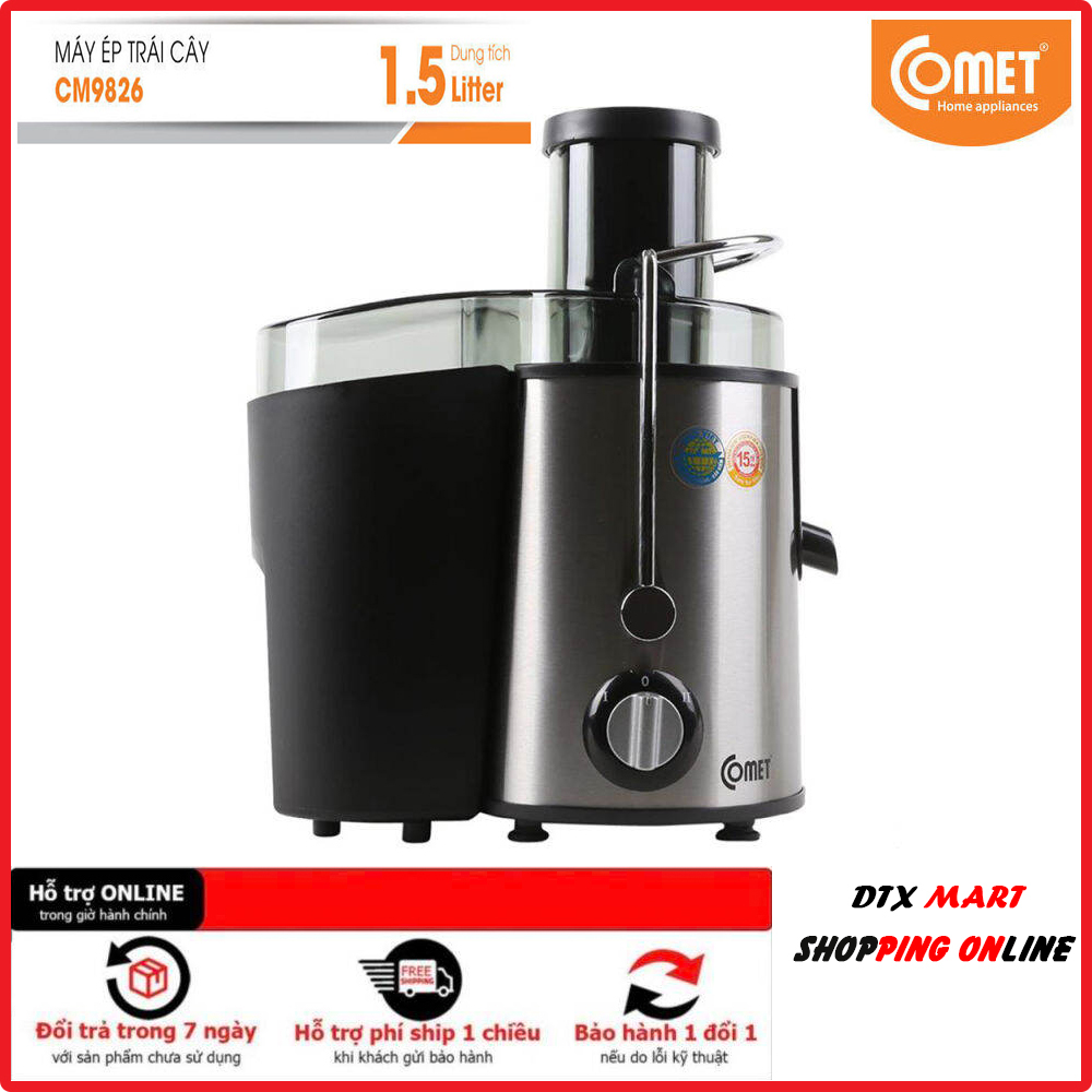 Máy Ép Trái Cây Comet CM9826 Công Suất 400W - Máy Ép Hoa Quả Tại Nhà An Toàn Tiện Lợi Dễ Sử Dụng