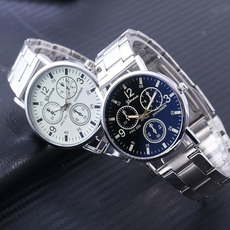 	 Axnat Jam Tangan Pria Wanita Sport Rantai Geneva Stainless Steel Korea Fashion Grosir Gn042/C7 	
