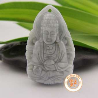 Mặt Dây Chuyền Phật Bản Mệnh A Di Đà Đá Cẩm Thạch Trắng A
