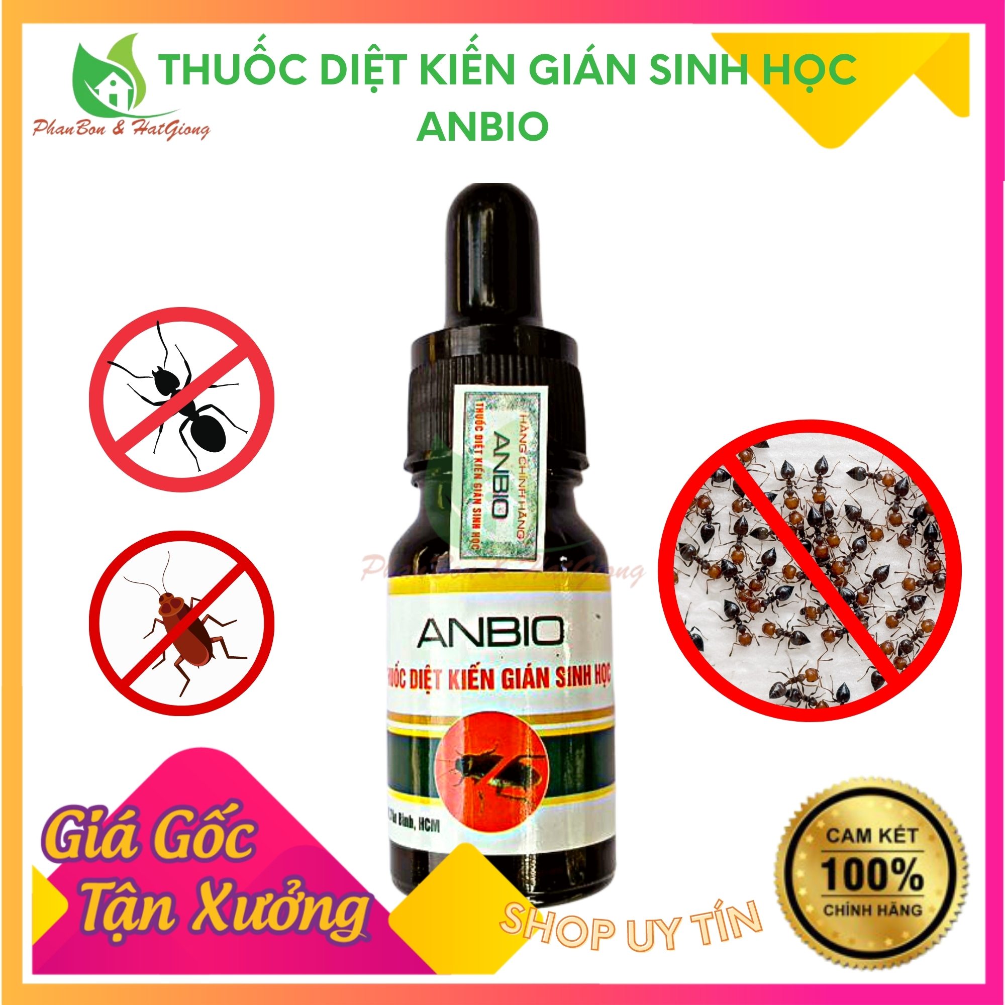 Chế Phẩm Sinh Học Diệt Kiến, Diệt Gián ANBIO Hiệu Quả 100% | Shop Phân Bón, Hạt Giống Rau Củ Quả, Xơ Dừa, Mùn Dừa, Đất Sạch Trồng Rau Sạch Tp. Hồ Chí Minh
