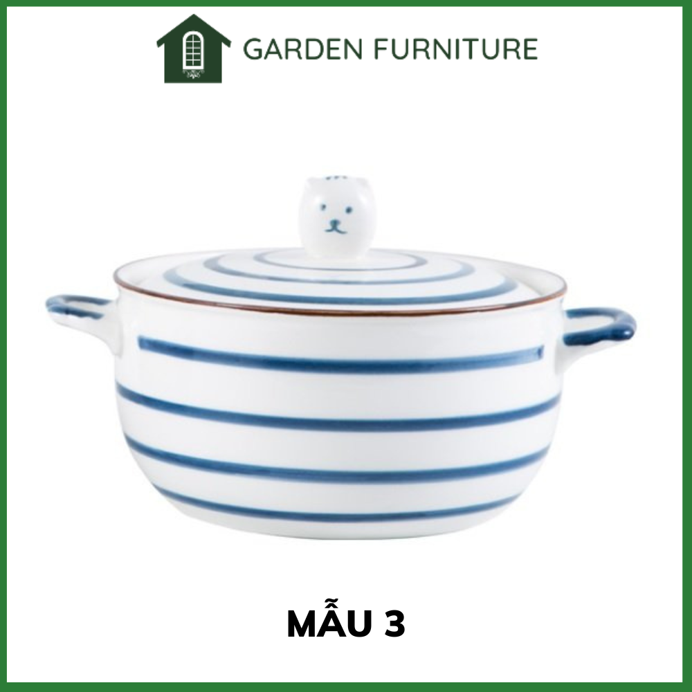 Tô sứ có nắp chưng yến, nấu cháo, tô ăn mì bằng sứ có nắp đậy dung tích 800ml nhiều mẫu dễ thương, sang trọng
