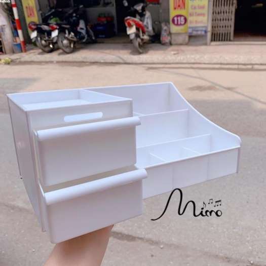 Kệ đựng mỹ phẩm đa năng bằng nhựa 5 màu 2 tầng nhiều ô