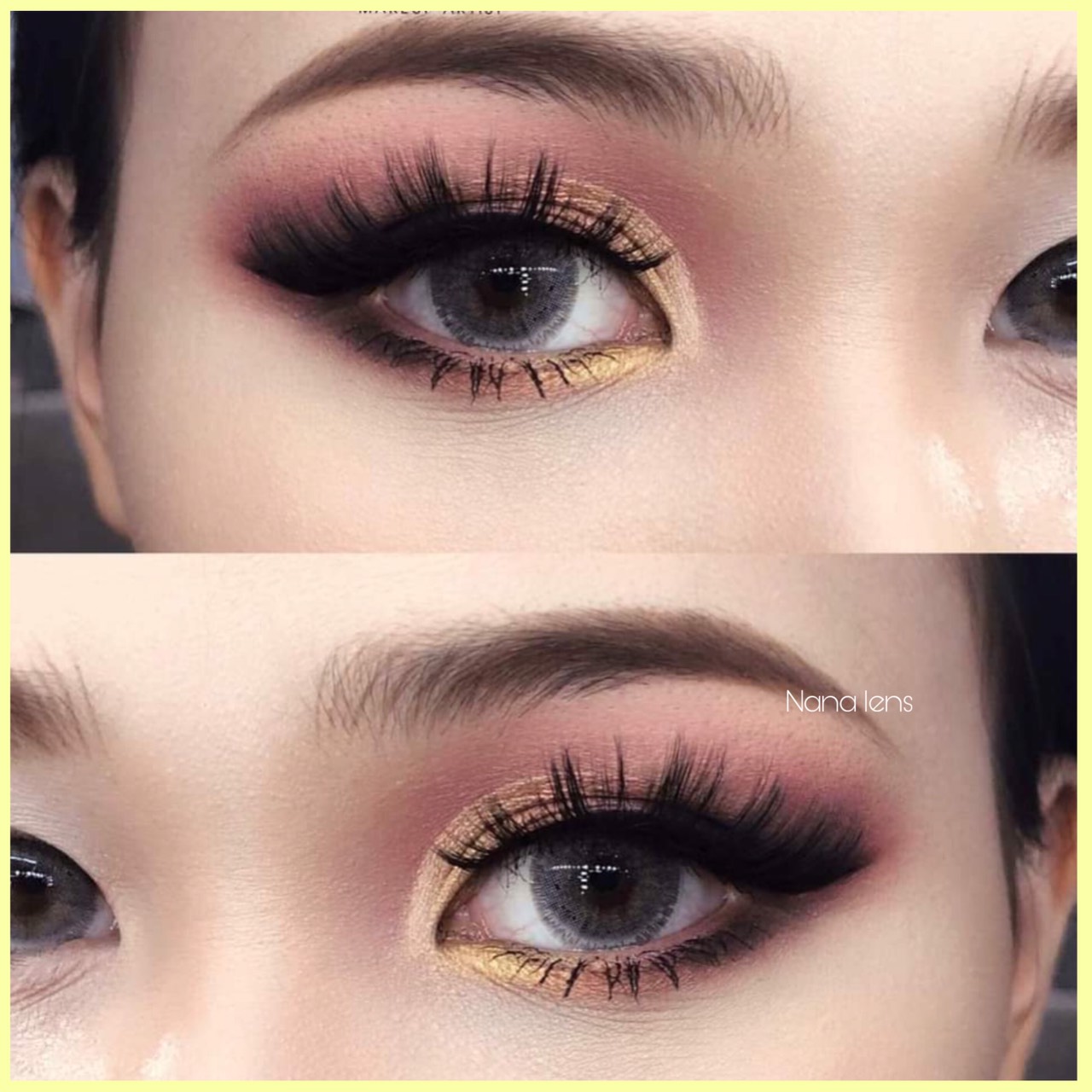 {Mẫu siêu hót) Lens thời trang vân tia xám tây cá tính sử dụng 1 năm (tặng kèm khay đựng)