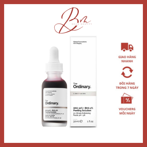 Tẩy tế bào chết hóa học, tẩy da chết the ordinary aha 30% + bha 2% peeling solution