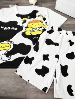SET BỘ ĐỒ MẶC NHÀ CUTE HOẠ TIẾT CON BÒ SỮA SIÊU ĐẸP DÀNH CHO CÁC BẠN TRẺ BAOVY STORE