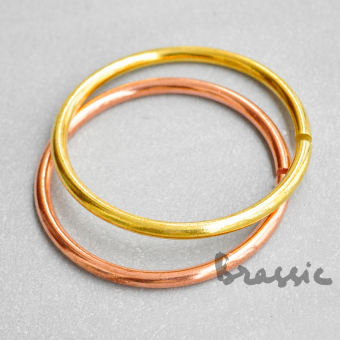 Vòng tay đồng nam nữ, kiềng tay đồng trơn vintage VT27, có hai loại đồng thau và đồng đỏ