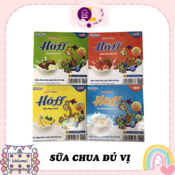 Sữa Chua trẻ em Hoff bốn vị [dâu tây , táo , nguyên bản , chuối]