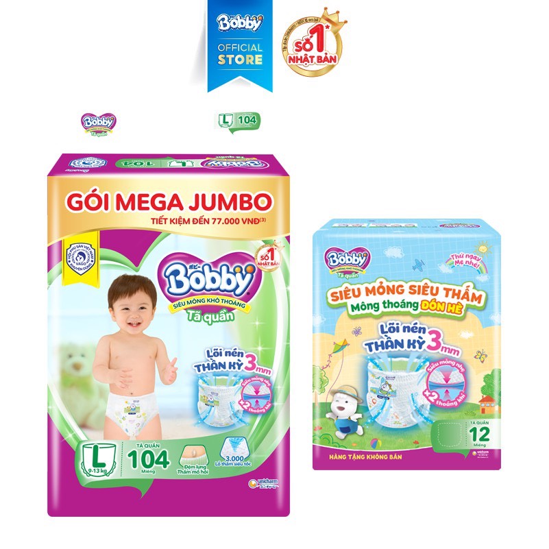 Bỉm - tã quần Bobby mẫu mới phiên bản hè L104