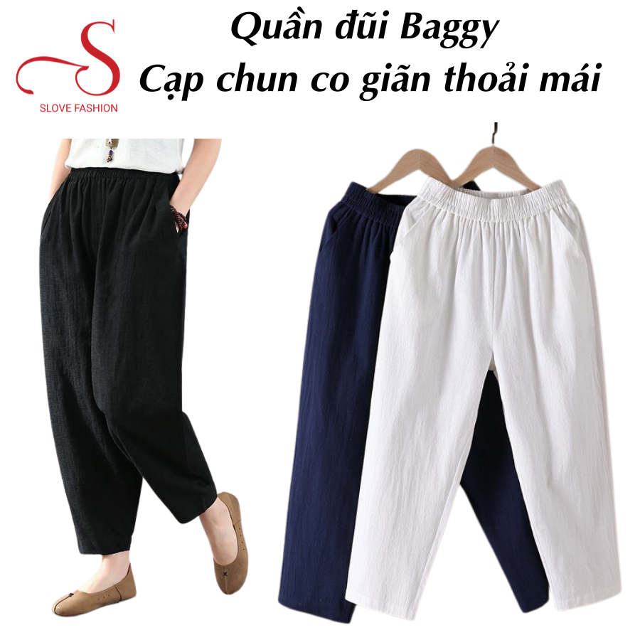 Quần đũi dài nữ Quần đũi bigsize nữ cạp cao, eo co giãn, mặc thường ngày, form quần ống rộng quần bigsize nữ 80kg, nhiều màu đen, đỏ, vàng, trắng ghi,· size L Xl 2Xl 3Xl 4Xl đến 5XL cho chị em 40kg - 85kg