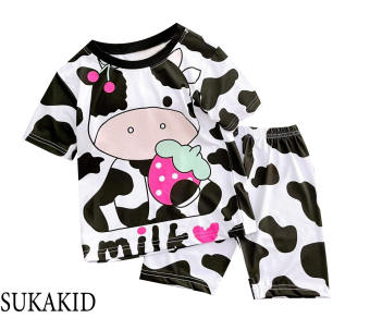 Đồ bộ cho bé gái siêu đẹp hình in 3D chất liệu thoáng mát mềm mịn co hình bé bò sữa gái nơ, và doremon 6kg đên 40kg.GN03