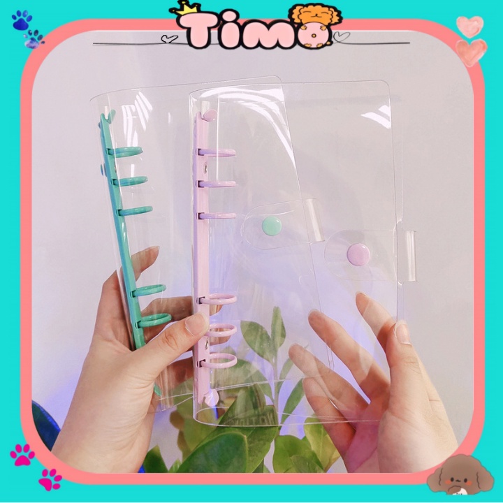 Binder bìa sổ còng ruột giấy refill binder a4 a5 b5 nhựa dẻo trong suốt dụng cụ bullet journal vpbl2
