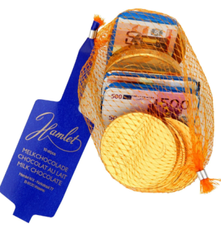 Kẹo Socola đồng tiền Hamlet Milk Chocolate Euro Coins & Banknotes 100g