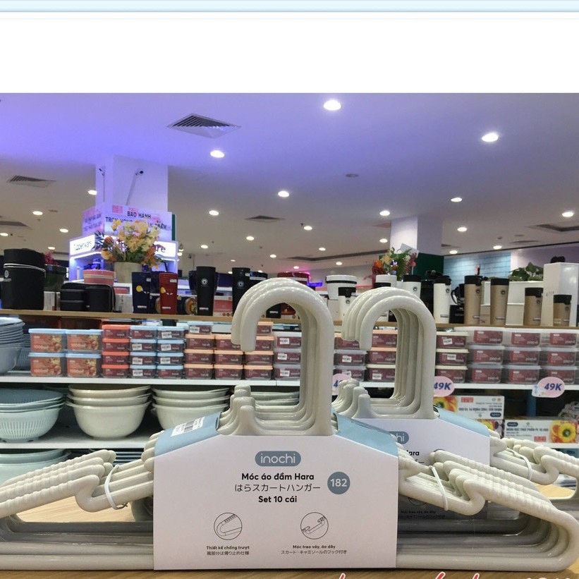 Móc treo quần áo, móc áo đầm Hara 182 nhựa đa năng treo Hara inochi người lớn và Trẻ em thông minh set 10 mắc áo