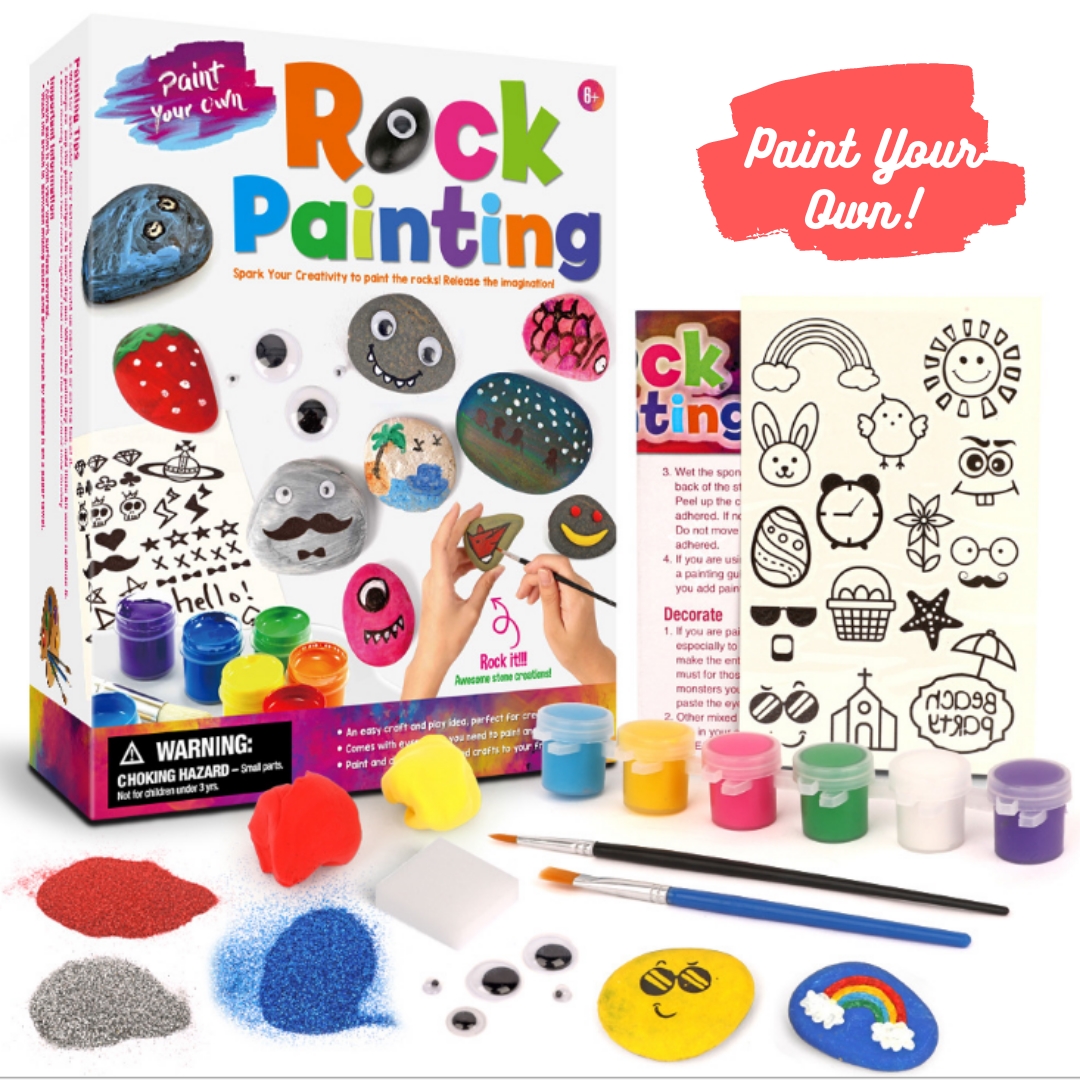 Rock Painting Kit - Non Toxic Eco-Friendly Rocks for Painting Activities Kits for Kids DIY Arts & Crafts Rock Painting Kit for Adults - Best Kids