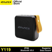 Awei Y119 Mini Outdoor Wireless Speaker: Waterproof TWS Stereo