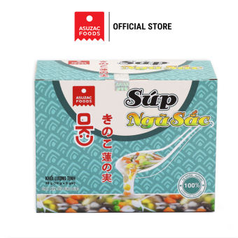 Súp ngũ sắc Asuzac hộp 30g - Súp sấy thăng hoa chay mặn đều dùng được