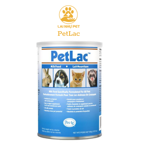 Sữa bột petlac, dành cho chó, mèo và các loại thú cưng - lai như pet