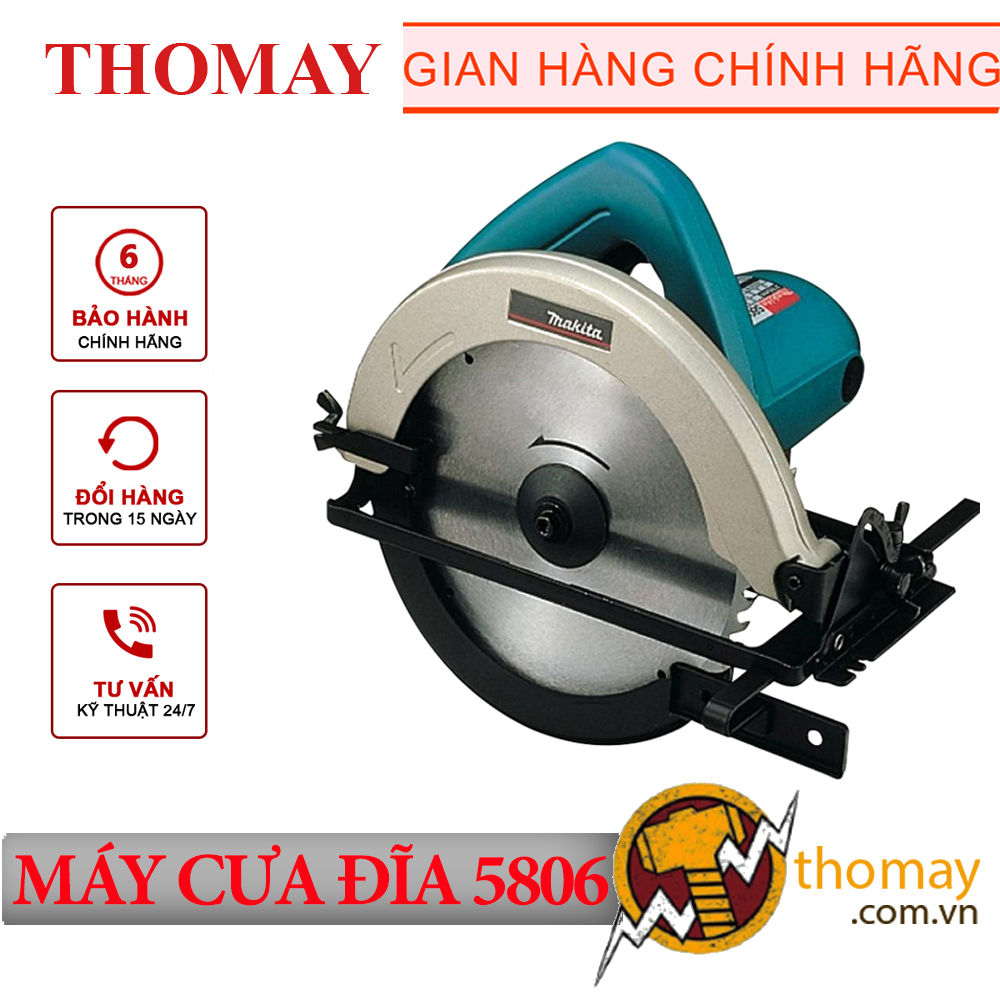 Cưa Đĩa MKT 5806B, Máy Cưa Gỗ Chuyên Dụng Dùng Cắt Gỗ, Cắt Nhựa, Mika, Gạch Máy Cưa Cầm Tay Dùng Cắt Thẳng, Cắt Nghiêng 45 Độ