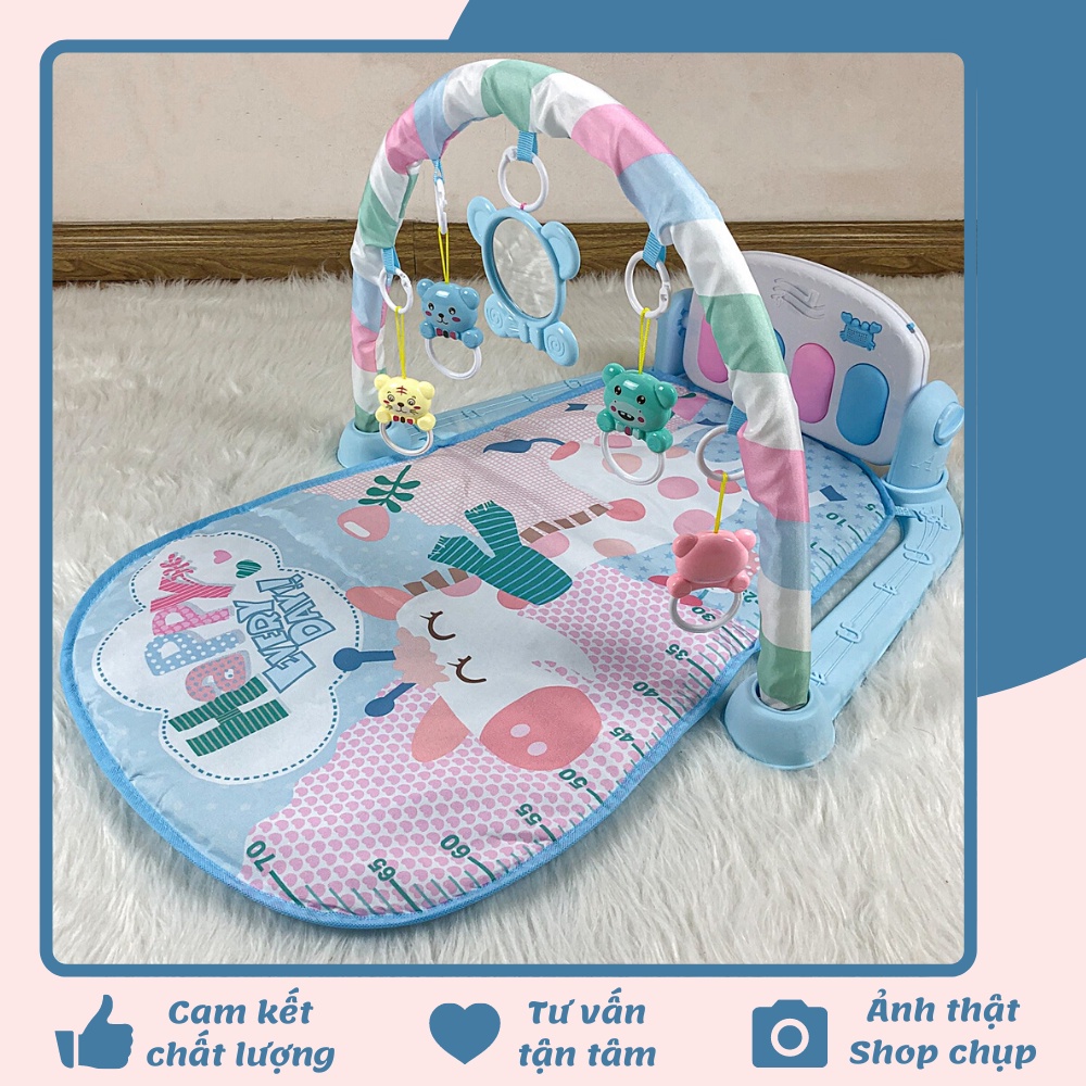 Thảm nằm chơi có nhạc hình thú ngộ nghĩnh cho bé mẫu hươu xanh 9BABY