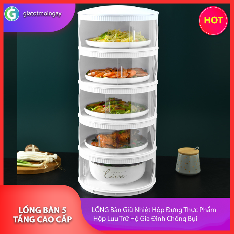 Lồng bàn 5 tầng thông khí DORON cao cấp
