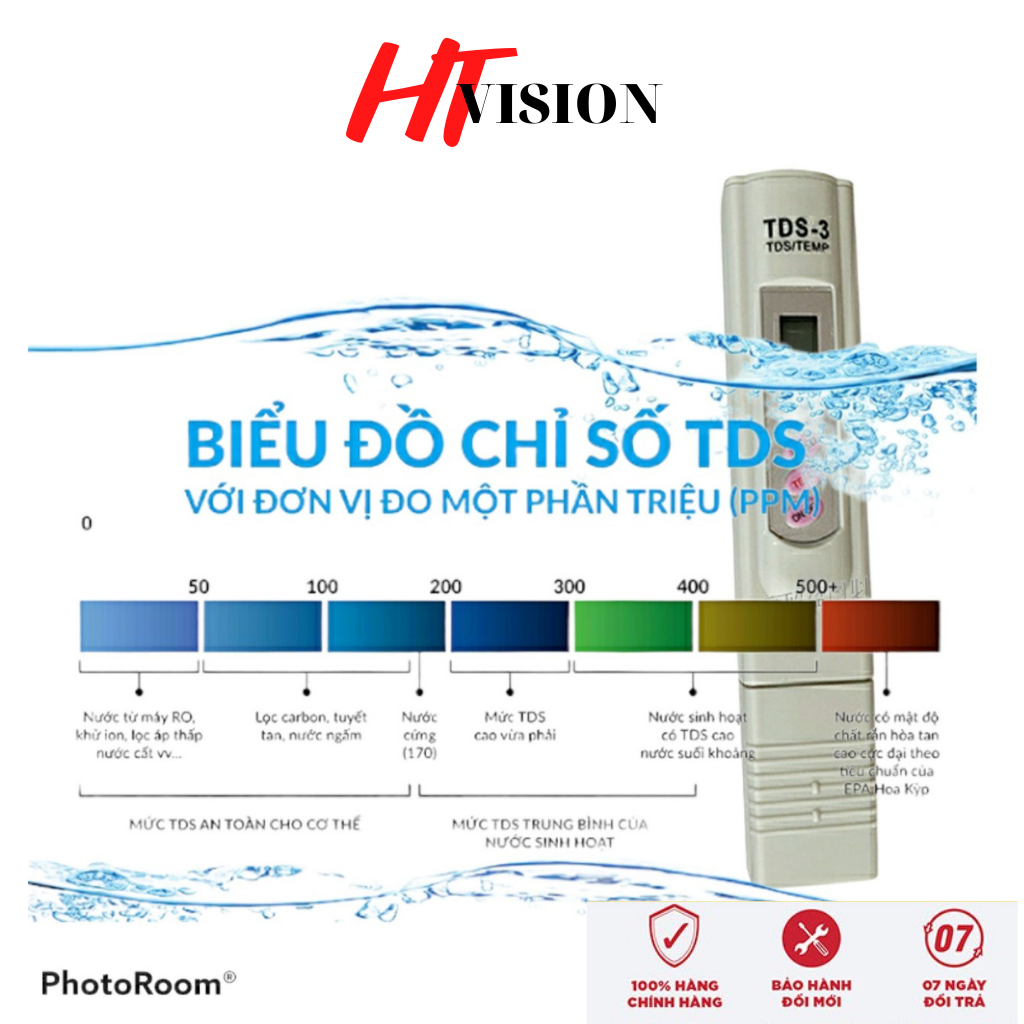 Bút thử nước sạch TDS -3 bút đo độ cứng của nước kiểm tra độ cứng TDS 3