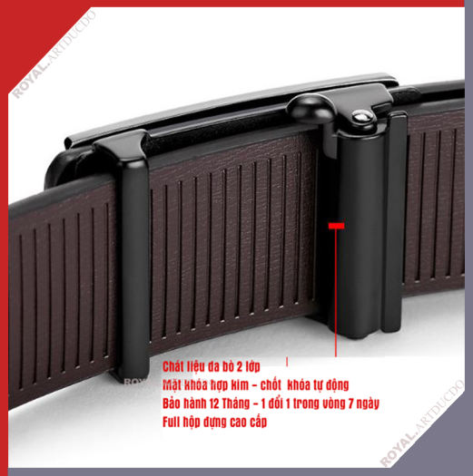 Thắt Lưng Da Nam Dây Nịt Nam Da Bò cao cấp hàng hiệu FAIAOEPOLO - Khóa Tự Động Full Hộp Đựng Cao Cấp