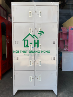 Tủ hồ sơ cao cấp 10 cửa xám ghi có khóa