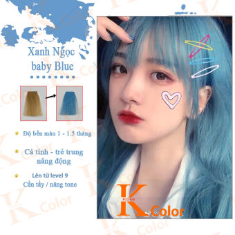 Thuốc nhuộm tóc XANH NGỌC BABY BLUE Kcolor (đã bao gồm thuốc tẩy)