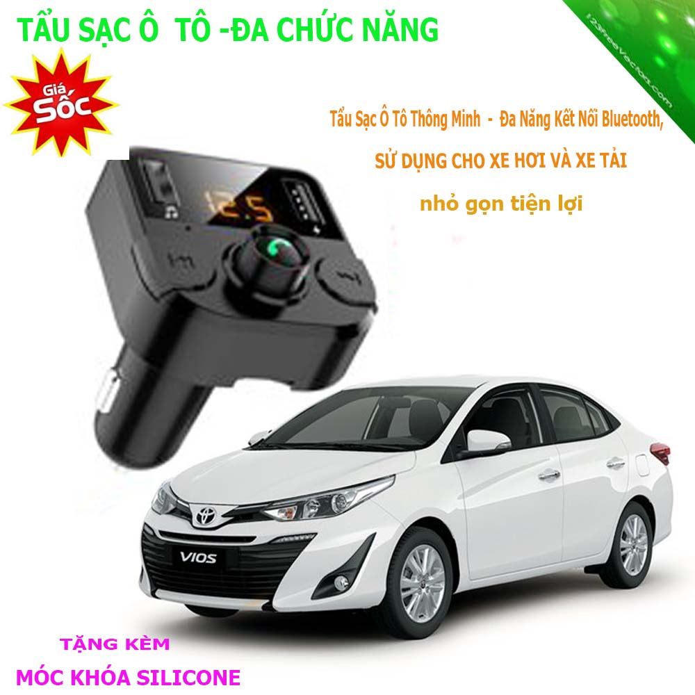 Bộ Sạc Xe Hơi, Đầu Sạc Điện Thoại Trên Ô Tô, Bộ chia tẩu sạc xe hơi cao cấp, Tẩu Sạc Ô Tô Thông Minh Đa Năng Kết Nối Bluetooth, Nghe Nhạc, FM, Sạc Pin,Sang Trọng Nhỏ Gọn. an toàn nhất và đáng mua nhất - GIÁ GIẢM SỐC-MUA NGAY!