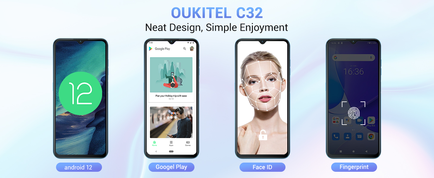OUKITEL C32（6.517 13GB RAM 128GB ROM (Extension 1T) Global Version  Handphone 5150mAh 20MP Camera）Mobile Phone